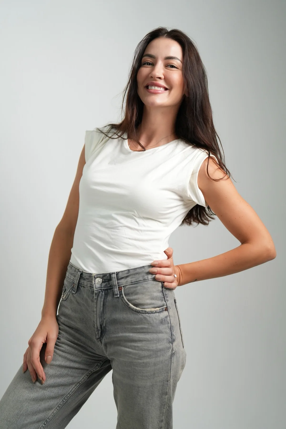 Clean studio lookbook photograph against a plain backdrop, shot by Photoczaro in Dubai